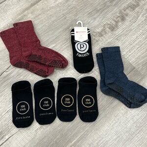 Lot of 5 Pure Barre Grip Socks Small